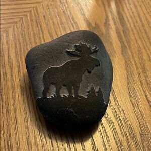 Moose Carved Rock Paperweight